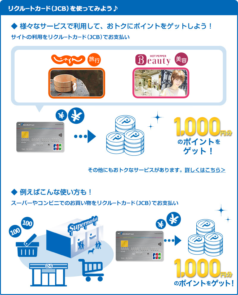 リクルートカード（JCB）】初回利用特典